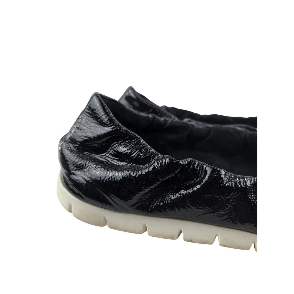 SAS Radiant Black Patent Leather Ballet Flats Womens 7.5‎ M Slip On Made in USA